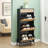 Shoe Cabinet, Shoe Storage with 3 Flip Doors, Natural Rattan Shoe Rack with Adjustable Shelf, 1 Drawer, Shoe Organizer Cabinet for Entryway-1492649942-1492649947