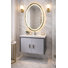 Meuble-lavabo simple flottant avec comptoir en marbre véritable et miroir