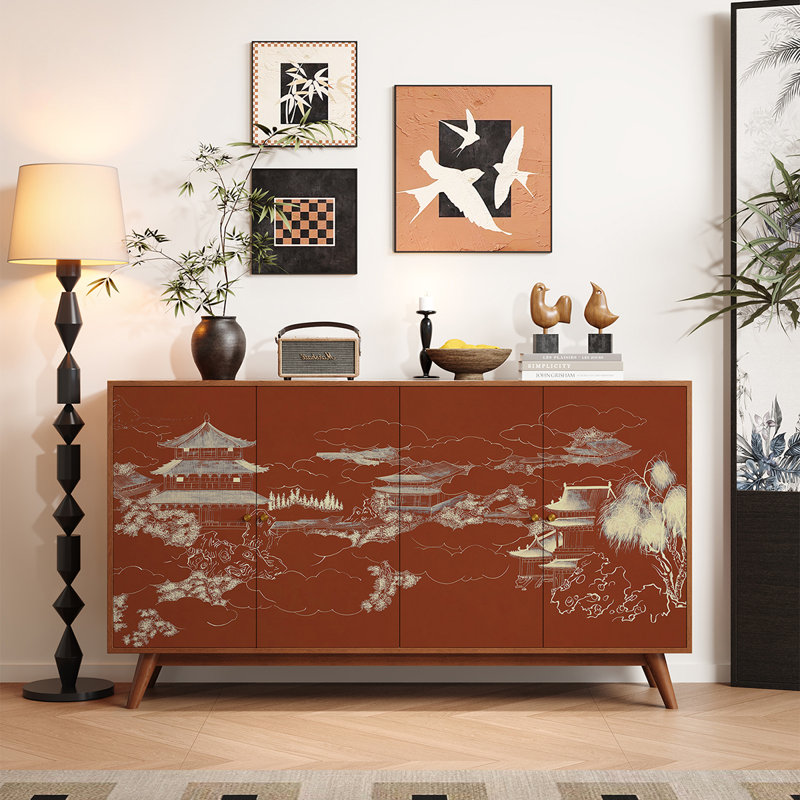 Buffet en bois massif de style chinois