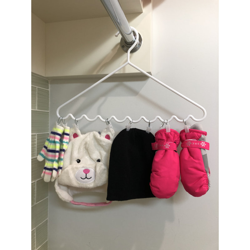 White Plastic and Acrylic Hat Hanging Organizer with Clips