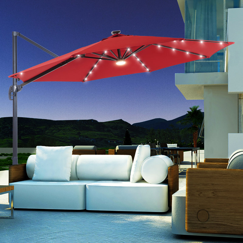 Parasol en porte-à-faux 132,1 po Sabnam, Rouge rouille