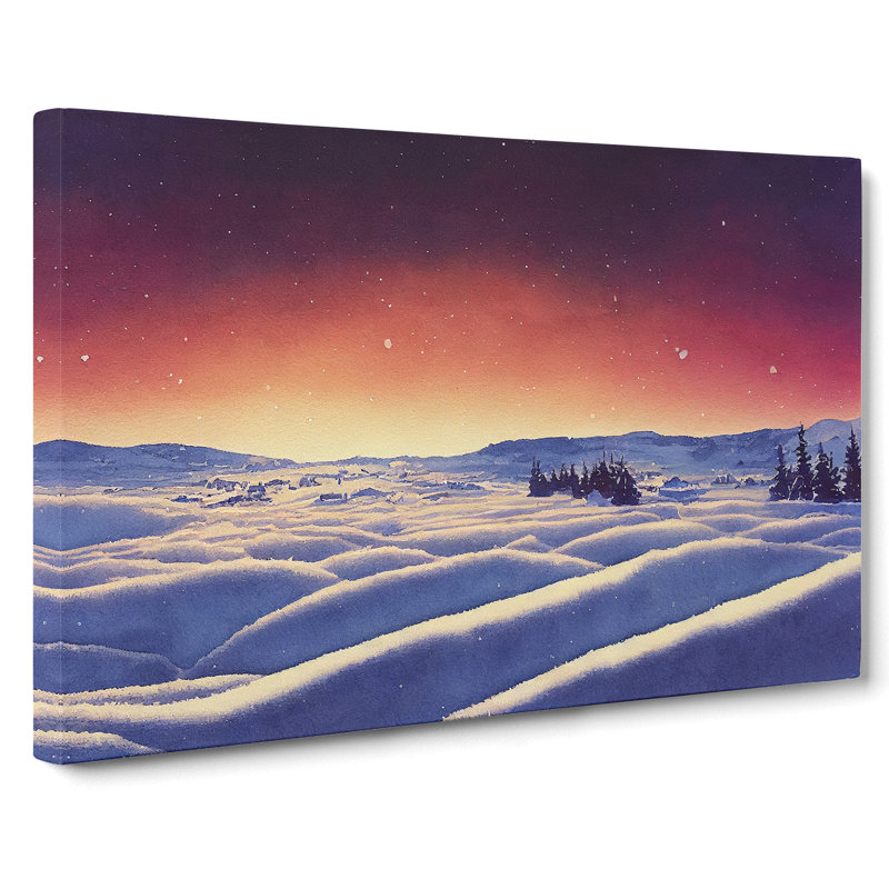 Winter Sunset Landscape Vol.2 - Wrapped Canvas, 35cm H x 50cm W x 3cm D
