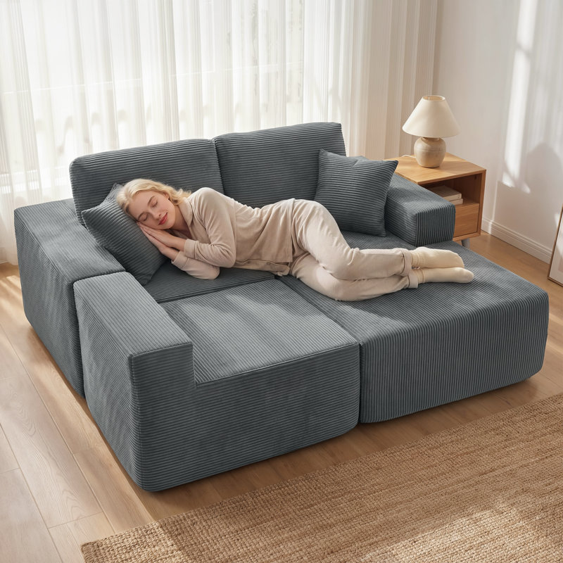 Canapé modulaire modulaire, canapé en L avec assise profonde, gris foncé, Gris foncé