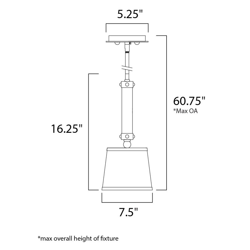 Luminaire suspendu 1 cloche pour une cloche Cayton, Wengé / nickel poli
