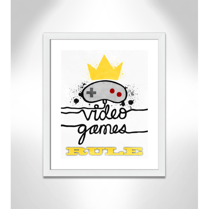 Impression de papier règle de jeux vidéo, H 24,5 po x l 20,5 po x P 0,63 po, Cadre blanc