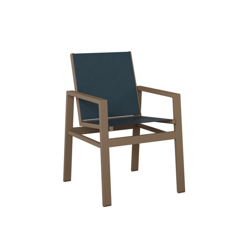 Chaise d'extérieur en aluminium avec tissu Sling Vida, Marine, Argile d'aluminium