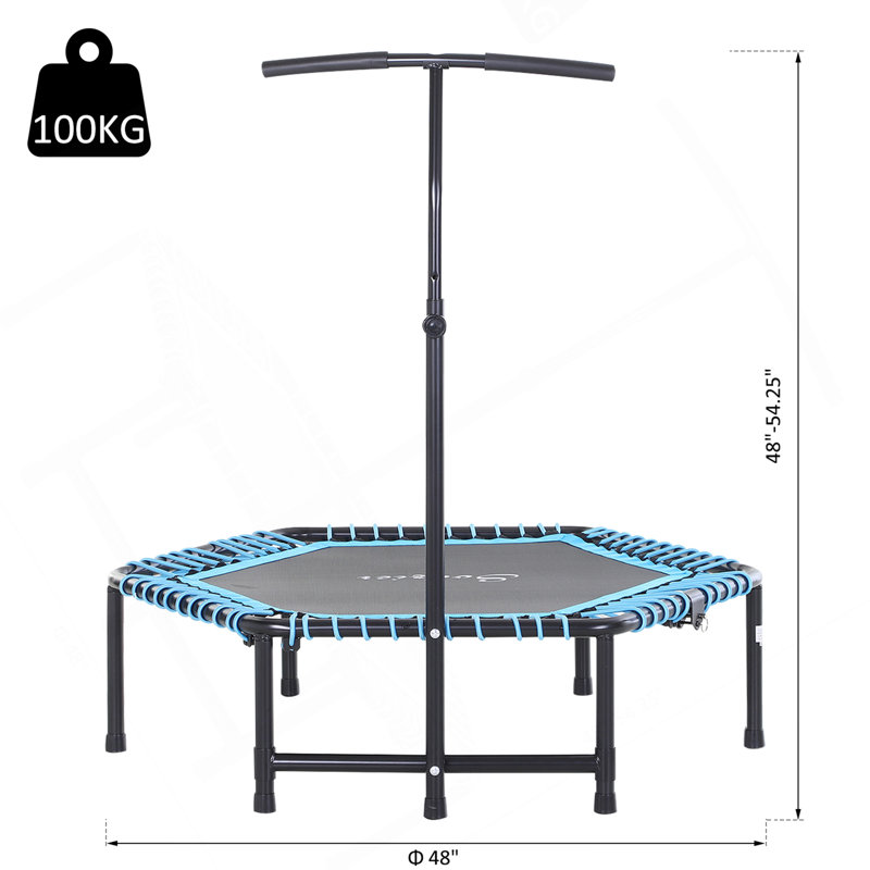 Trampoline d'exercice, rebondisseur portable pliable