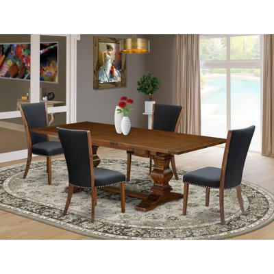 Lassale Removable Leaf Solid Wood Dining Set by Luxe by East West Furniture