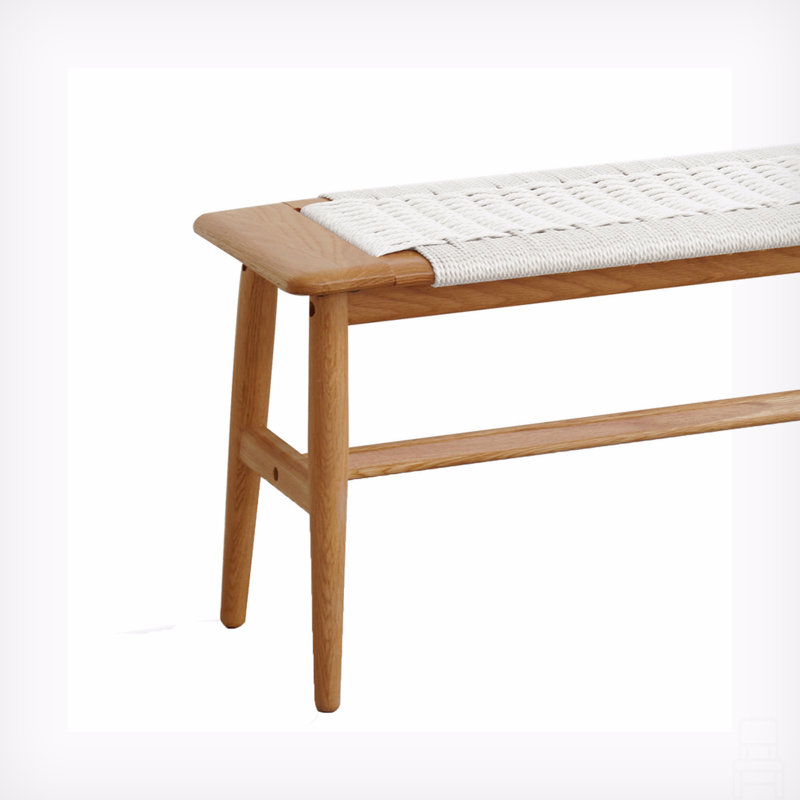 Banc de salle à manger Design, Blanc/naturel