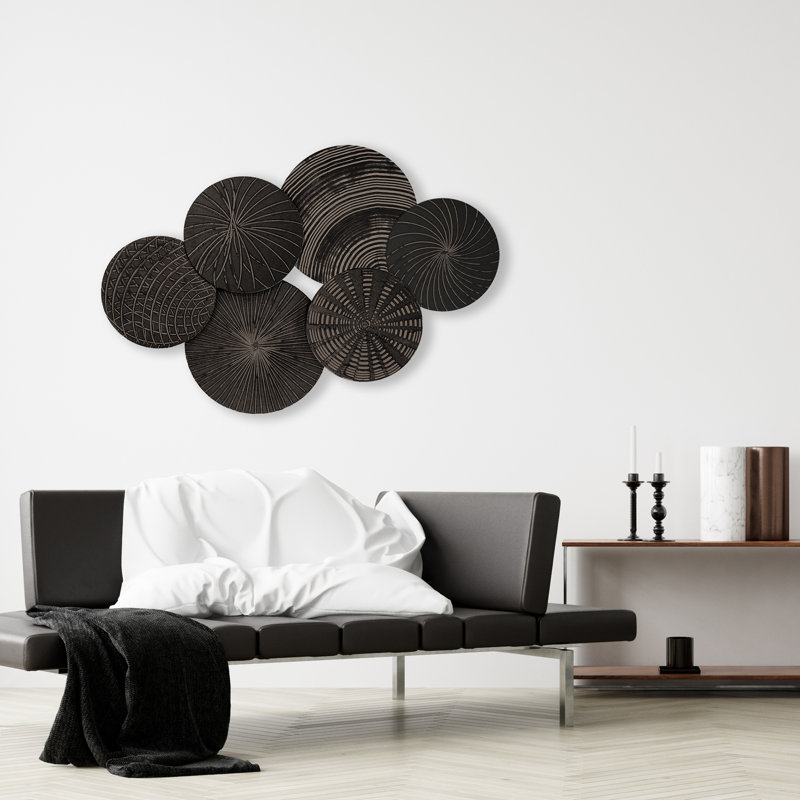 Handmade Abstract And Geometric Wall Decor on Solid Wood, Black