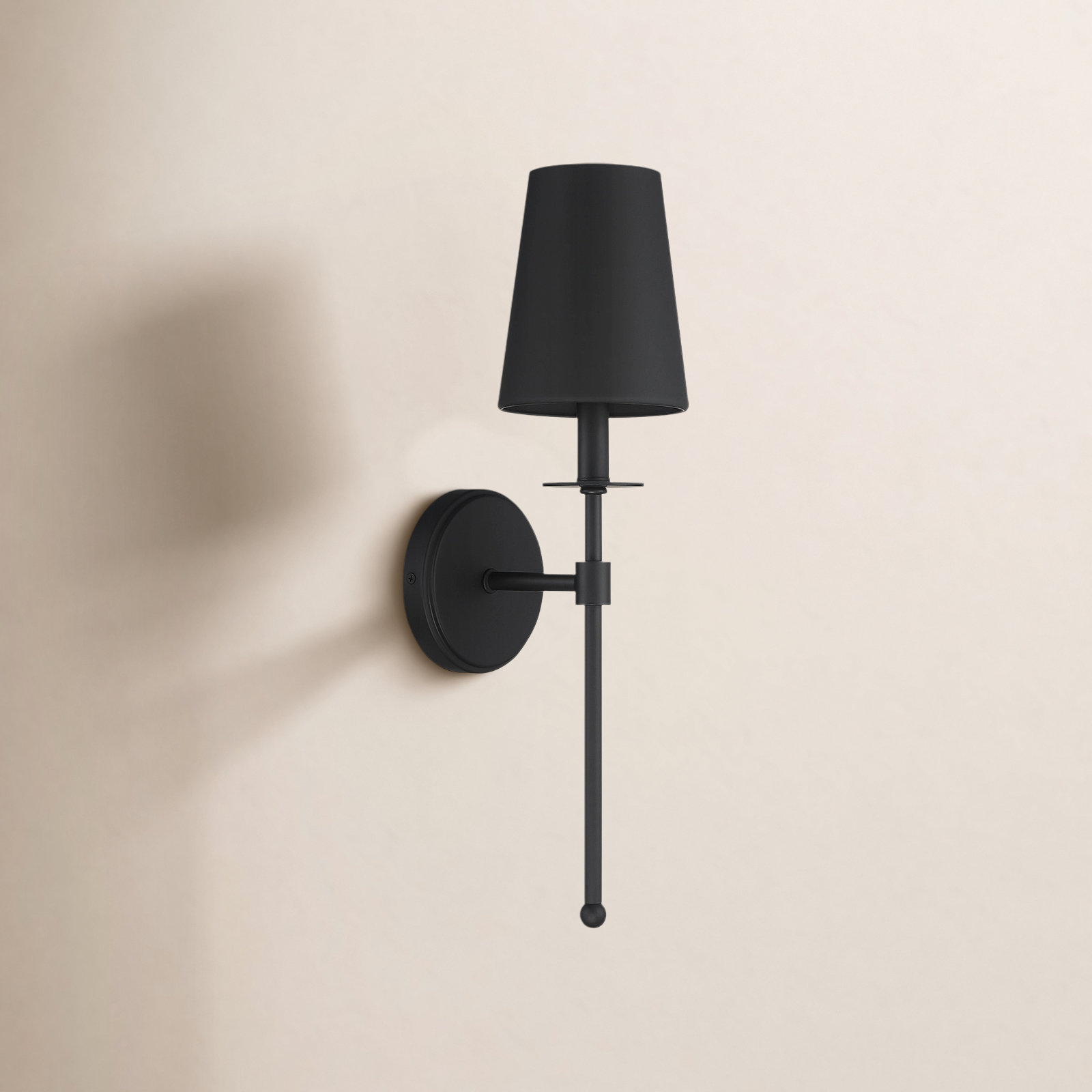 Reyka Single Light Dimmable Wall Sconces, Black, Black