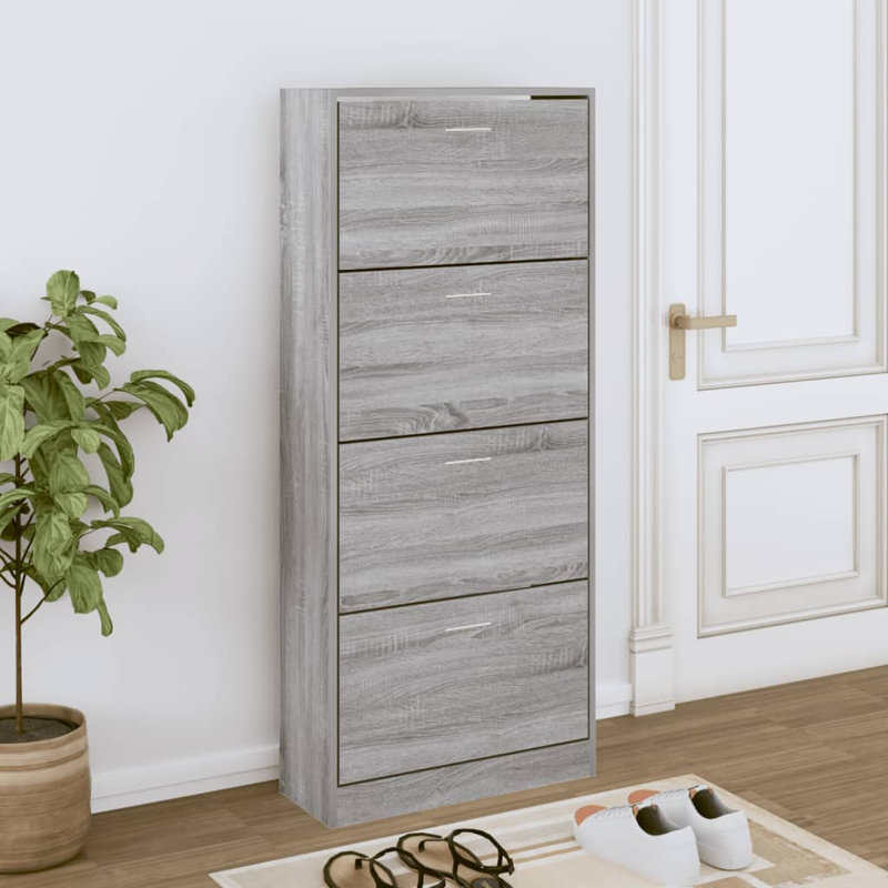 12 Pair Flip Down Shoe Storage, Grey