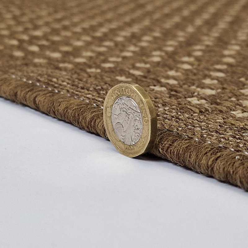 Non Slip Plain Solid Rug Flat Weave Kitchen Living Room Carpet, Rectangle 160 x 225 cm, Brown