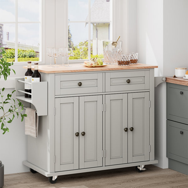 ClassicLiving Jabouille Wooden Top Kitchen Island | Wayfair.co.uk