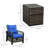 Ensemble de conversation en rotin de trois articles avec coussins