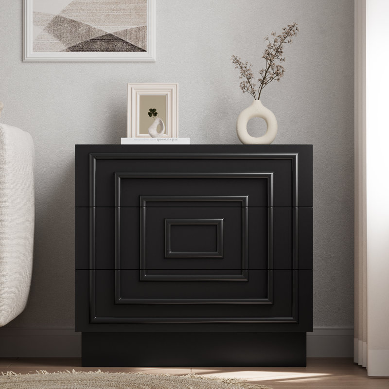 Commode 3 tiroirs Modern Modern, Noir