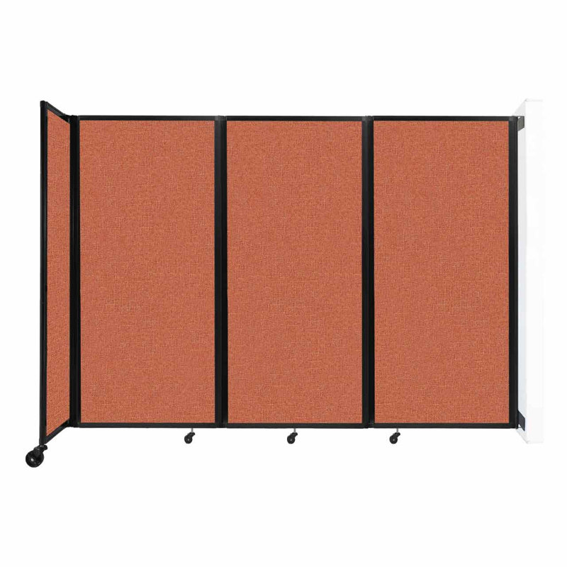 Folding Room Divider, 3, 72" H x 102" W x 12" D, Papaya