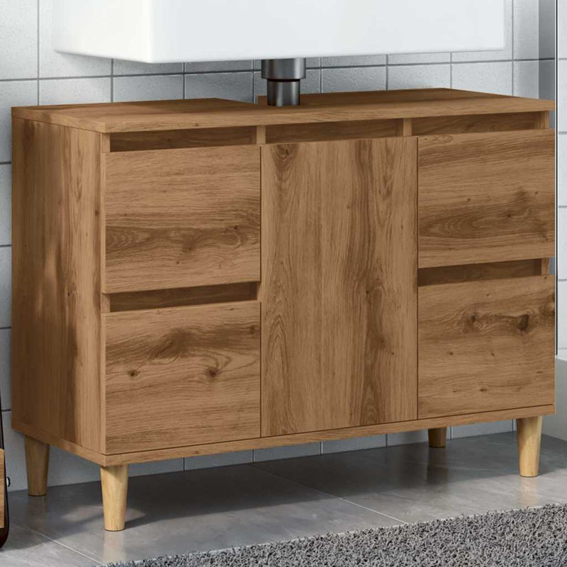 Tonsina Freestanding Bathroom Cabinet, Artisan Oak/Natural