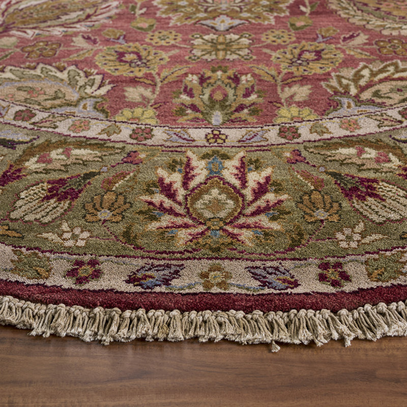 Tapis oriental beige en laine Stites, Rond 8 pi