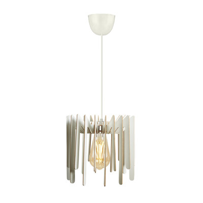 Stylish ZigZag Chandelier, Adjustable Height 21.7 in, 9.1 in Diameter | Elegant White MDF Body, E27 Socket (Max 40W) | Scandinavian Design, Perfect for Modern Living Rooms & Dining Areas, Unique Home Decor