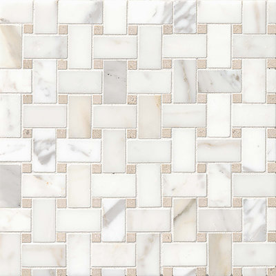 Carreau de mosaïque en marbre tressé 2 po x 3 po