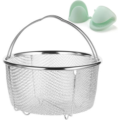 Stainless Steel Steamer Basket for Instant Pot Accessories 6&8quart, Heavy-Duty Pressure Cooker