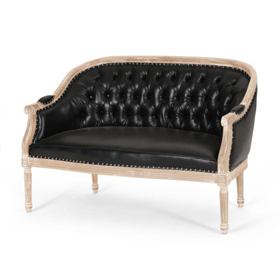 Atenea 49.5'' Upholstered & Birch Wood Loveseat