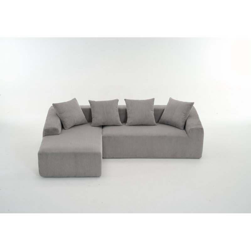 Stepanie Memory Foam 3-Seater Sofa, Light Gray Corduroy