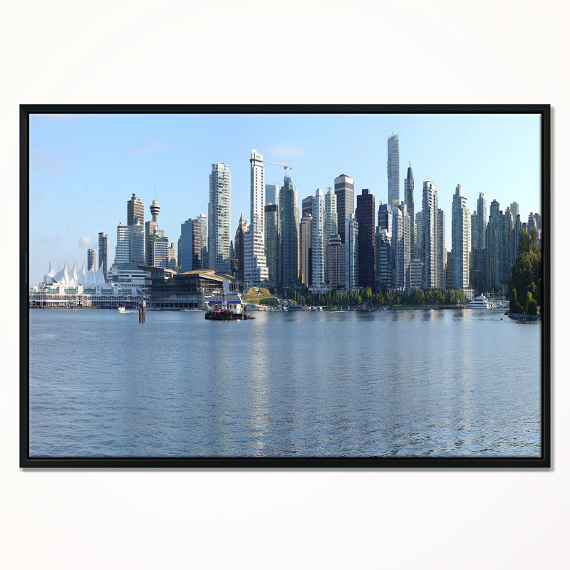 « vancouver bc panorama », reproduction de photo sur toile tendue encadrée, H 12 po x l 20 po x P 1 po