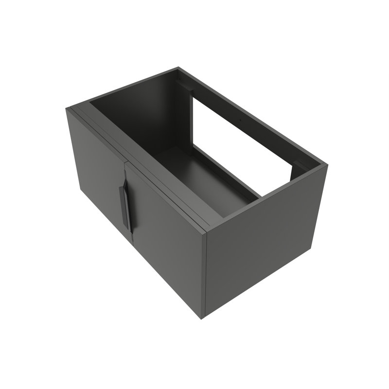Base de meuble-lavabo simple mural moderne 30 po Alpine, Noir
