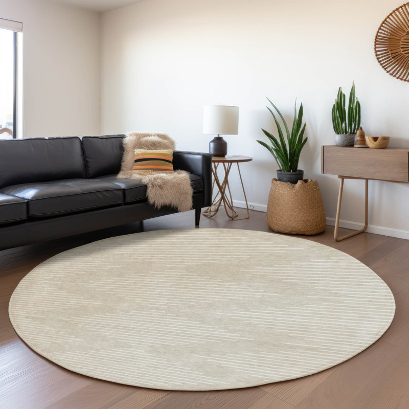 Premium Machine Washable Colmenero AMF1016 Geometric Rug, Round 8'