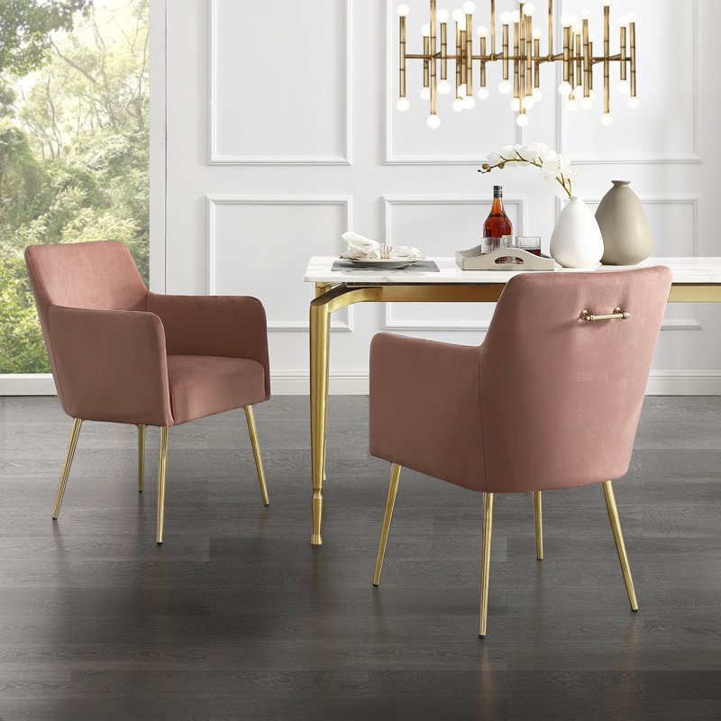 Chaise rembourrée Smollin, Or, Rosé