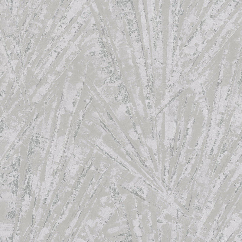 Air Collection Fan Palm Textured Wallpaper Roll, Silver