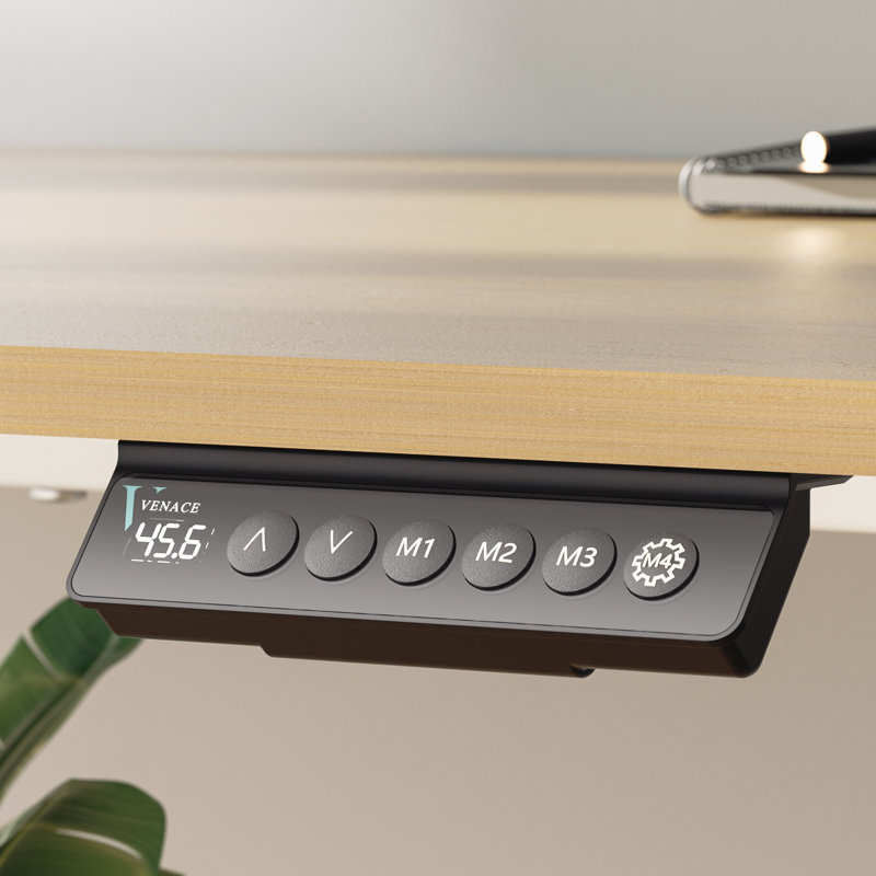 Bureau debout pour bureau à hauteur réglable, L 63 po x P 27,5 po, Chêne blanc/blanc
