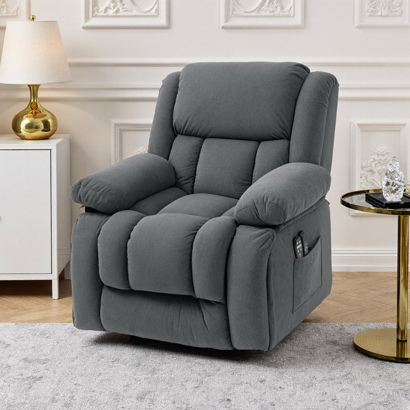 Fauteuil inclinable électrique moelleux avec lève-personne électrique, massage vibrant et chaleur lombaire - Ultimate Relaxation Lounge