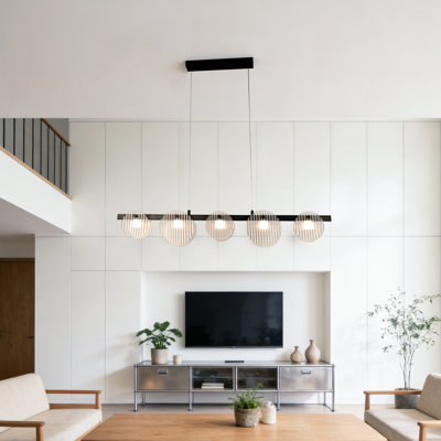 Modern Linear 5 Light Pendants, Kitchen Island Chandelier