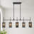 Shoshoni 5-Light 45.3"W Oversized Kitchen Island Modern Linear Chandelier