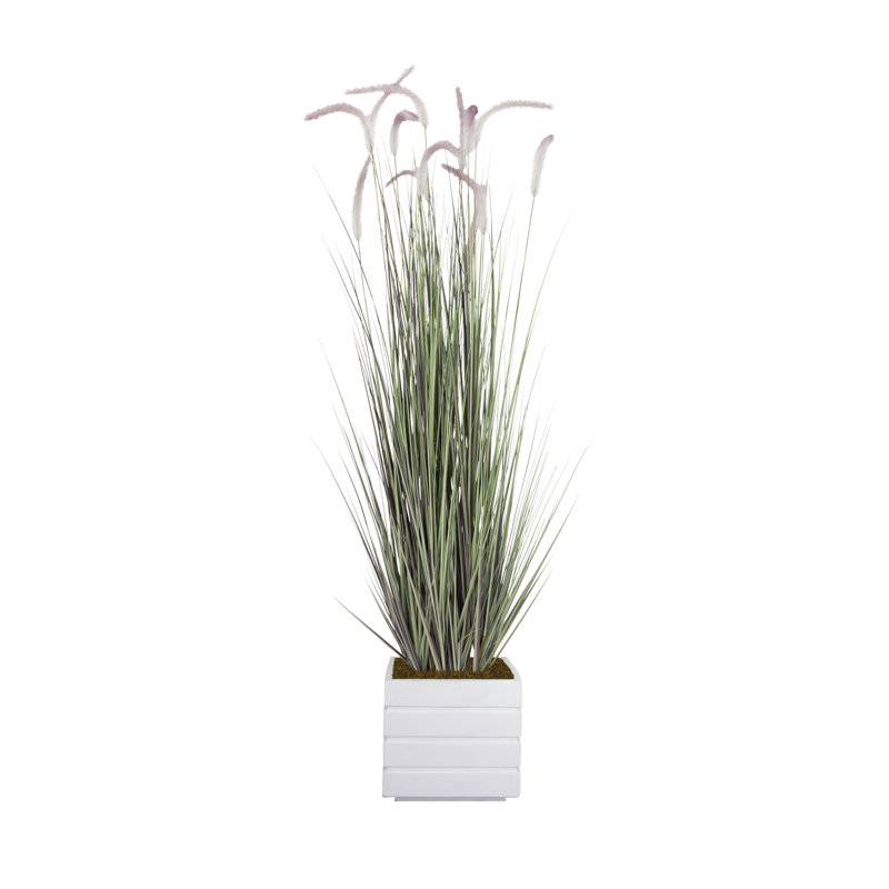 Plante artificielle 66 po en forme de fougère, Blanc