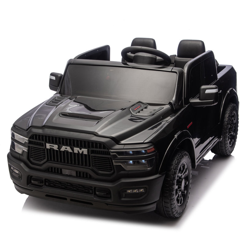 Chariot pour enfants 2 places 24V avec télécommande et Bluetooth Dodge Ram, Noir