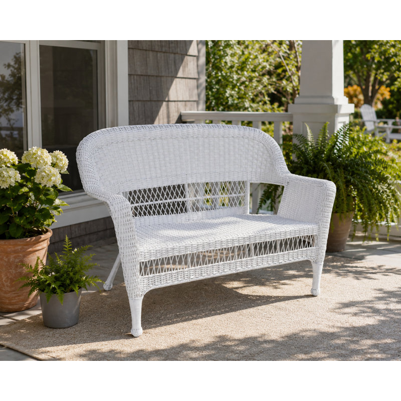 Karan 52'' Wide Metal Loveseat, White