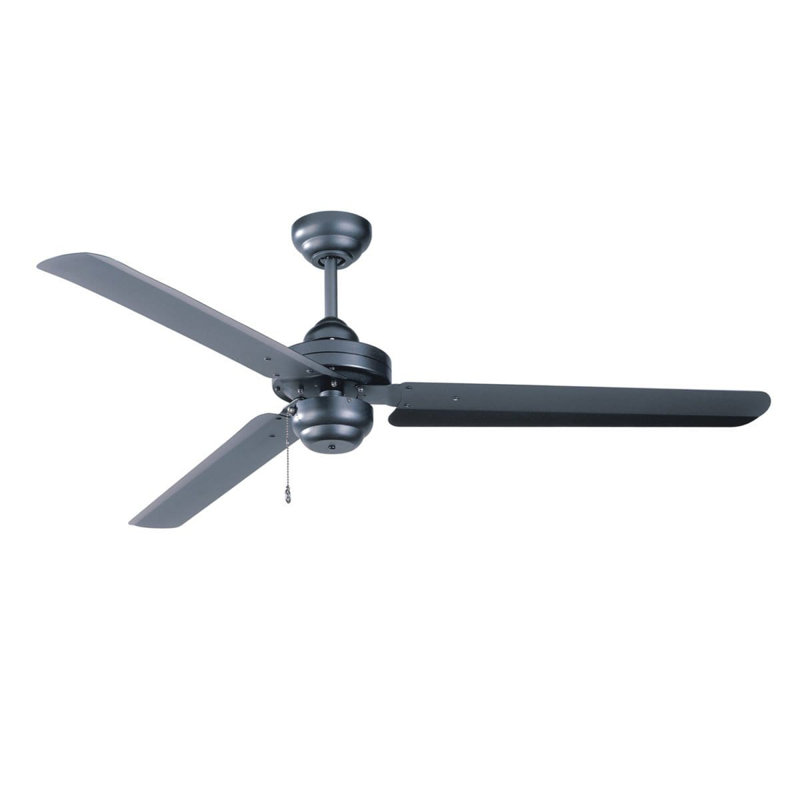 Ventilateur de plafond en fer naturel Studio-54 54 - 3 pales, adaptable à distance, conception élégante, Fer naturel