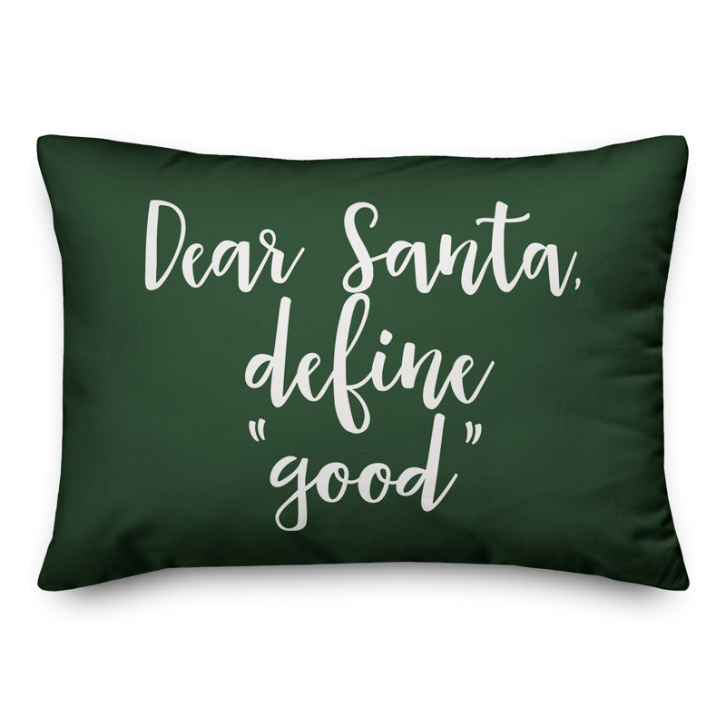 Coussin de noël, cher père noël, définir le père noël , Vert foncé