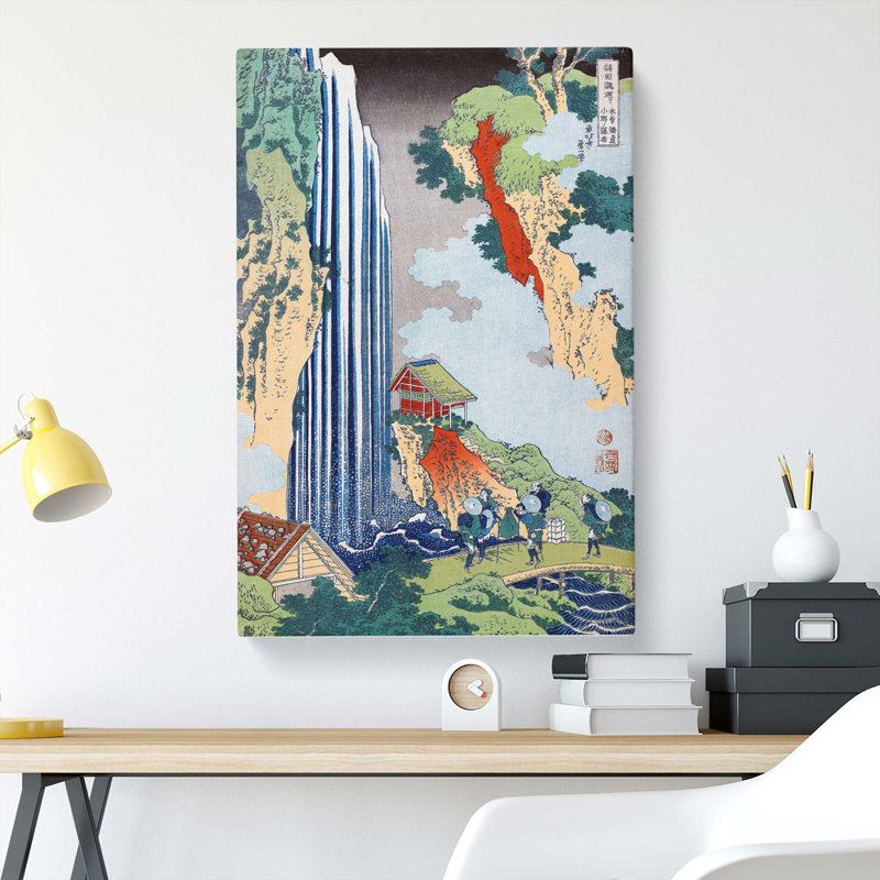 The Waterfall In Ono On The Kisokai Road by Katsushika Hokusai - Wrapped Canvas, 50cm H x 35cm W x 3cm D