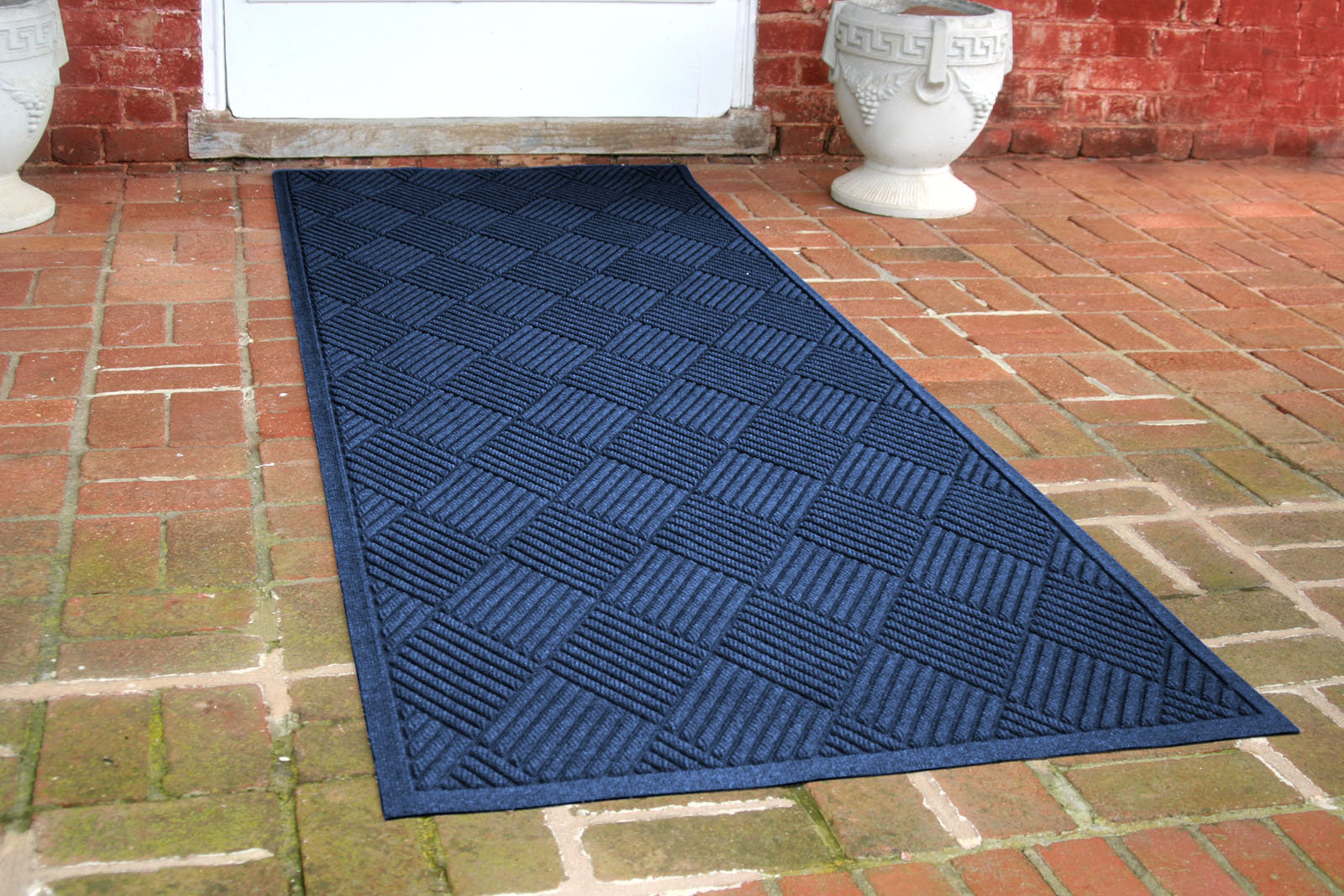 WaterHog Diamonds Non-Slip Doormat, Navy, Runner 3' x 10'