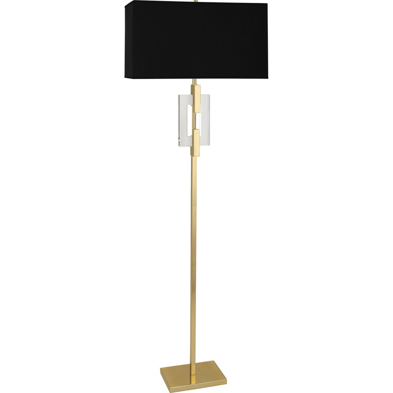Lincoln 63'' Traditional Floor Lamp, Brass, Black