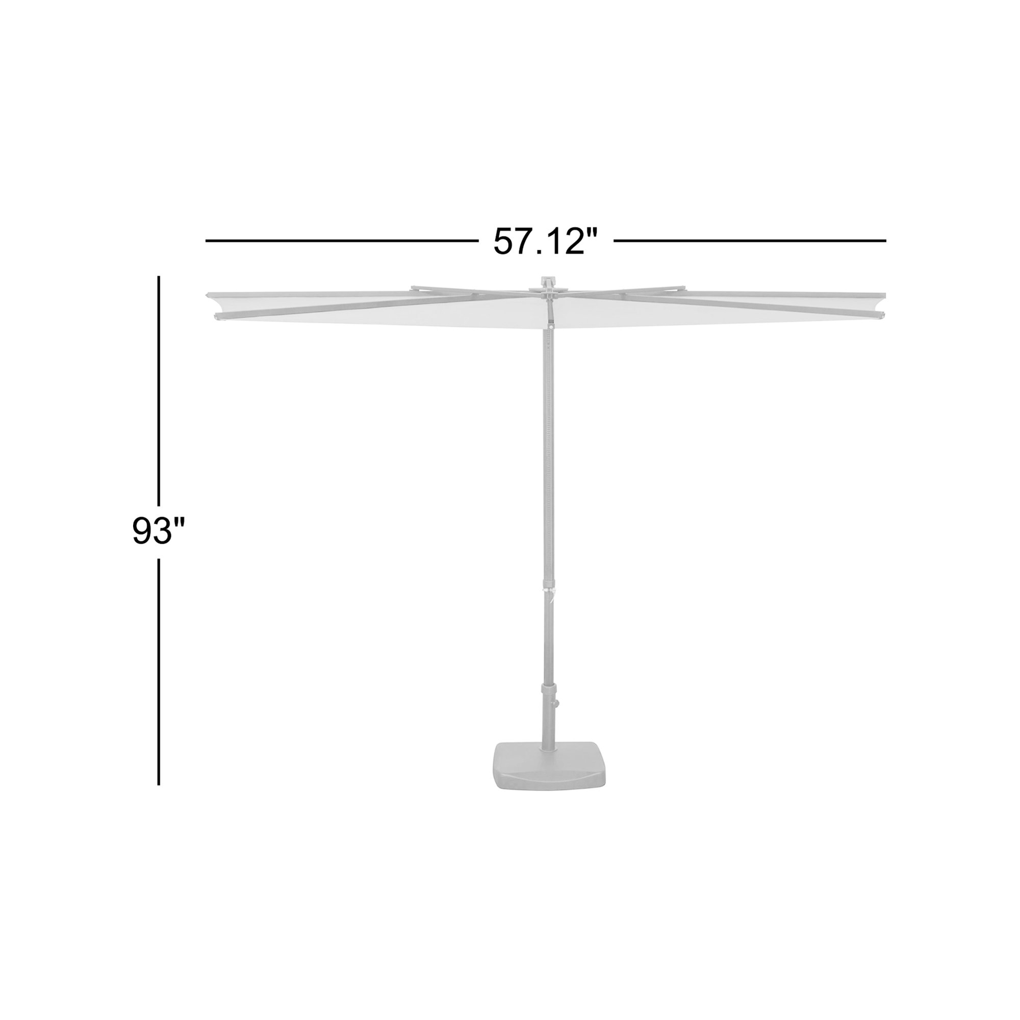 Ellen 57" Market Umbrella, Gray Performance