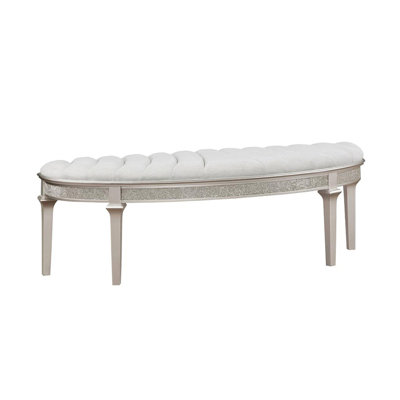Curved Fabric Upholstered Bench