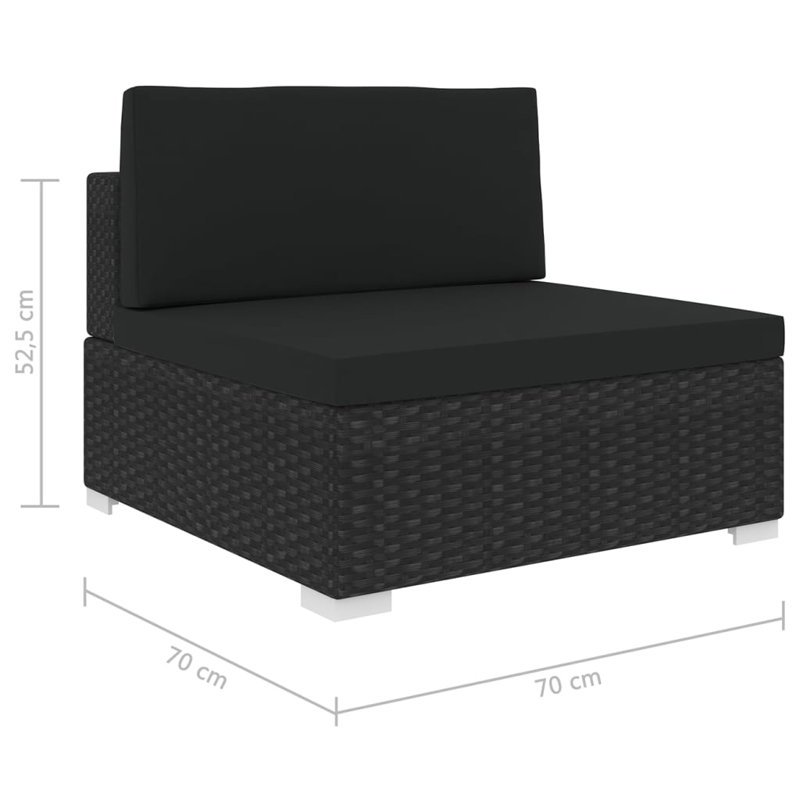 Siège du milieu, Coussin noir / cadre gris foncé