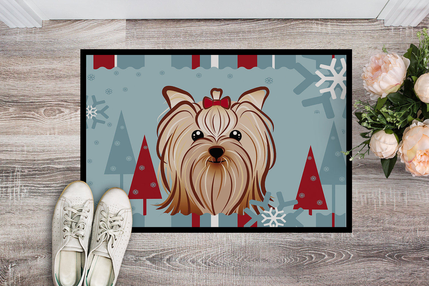 The Holiday Aisle® Arma Winter Holiday Yorkie Yorkshire Terrier