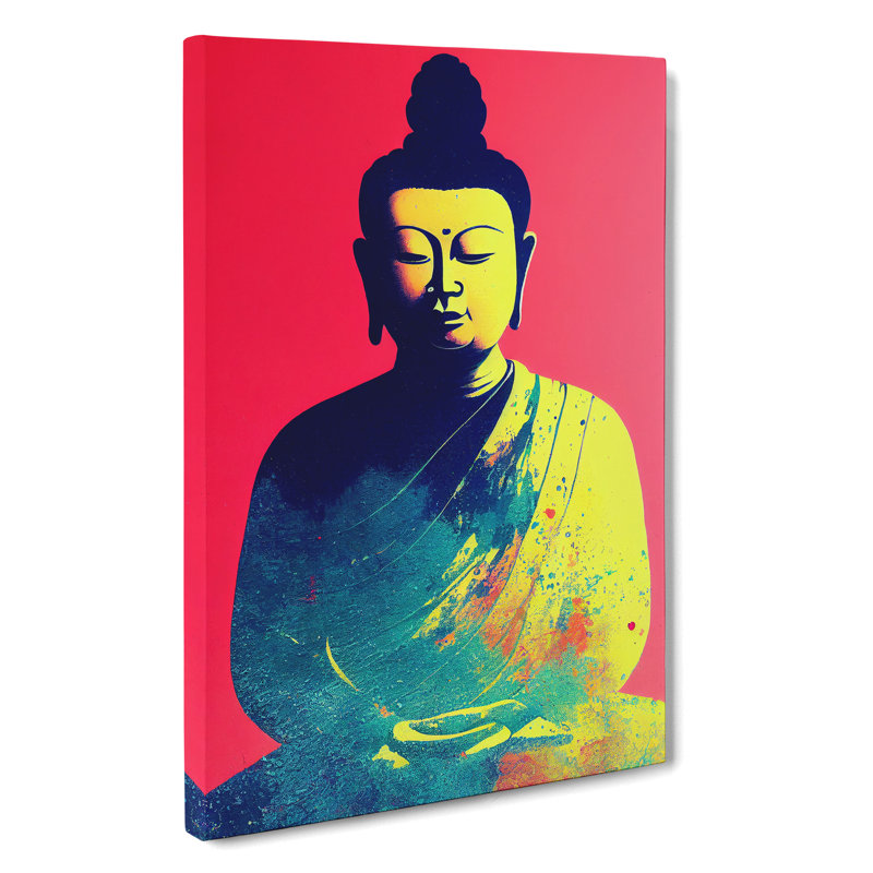 Buddha Splashed No.2 - Wall Art, Wrapped Canvas, 60cm H x 40cm W x 3cm D, No Matte